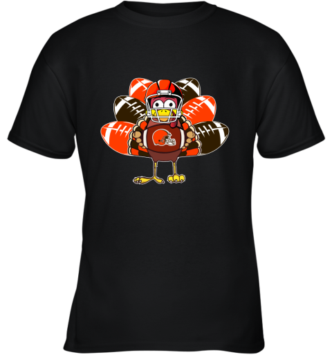 Cleveland Browns Turkey Football Thanksgiving Youth T-Shirt