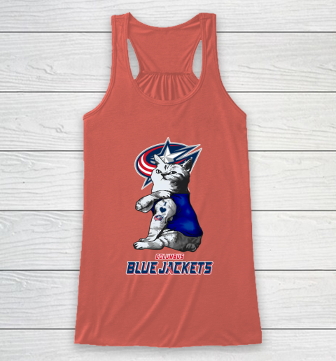 NHL My Cat Loves Columbus Blue Jackets Hockey Racerback Tank 3