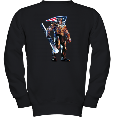 NFL Thanos Marvel Avengers Endgame Football New England Patriots Youth Sweatshirt