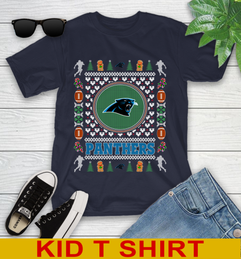 Carolina Panthers Merry Christmas NFL Football Loyal Fan Youth T-Shirt 2