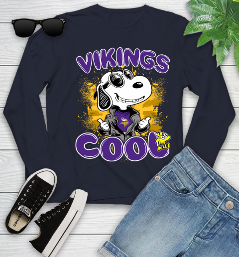 NFL Football Minnesota Vikings Cool Snoopy Shirt Youth Long Sleeve 2