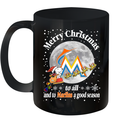 Miami Marlins Merry Christmas To All And To Marlins A Good Season MLB Baseball Sports Ceramic Mug 11oz