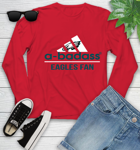 NFL A Badass Philadelphia Eagles Fan Adidas Football Sports Youth Long Sleeve 11