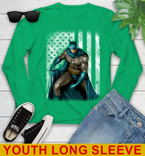 Miami Dolphins NFL Football Batman DC American Flag Shirt Youth Long Sleeve 7