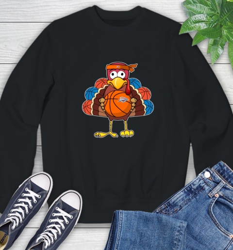 Oklahoma City Thunder Turkey thanksgiving day Sweatshirt 2