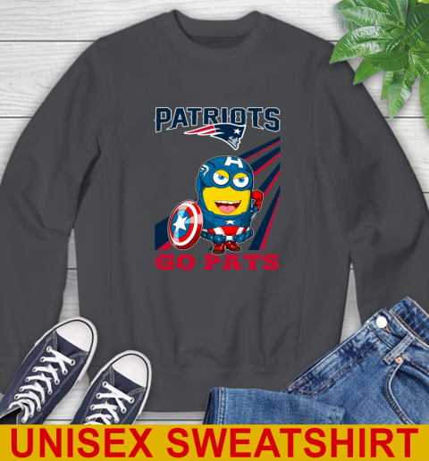 NFL Football New England Patriots Captain America Marvel Avengers Minion Shirt Sweatshirt 7