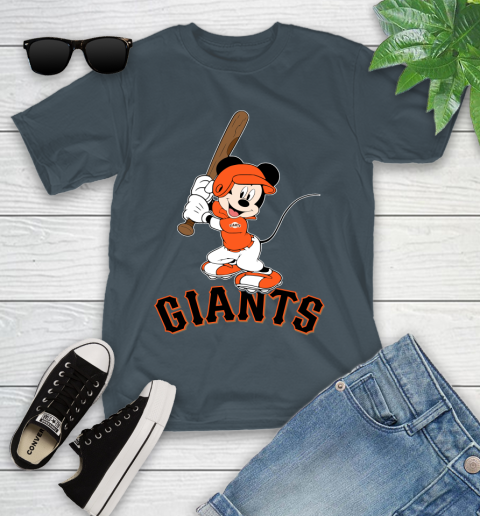 MLB Baseball San Francisco Giants Cheerful Mickey Mouse Shirt Youth T-Shirt 8