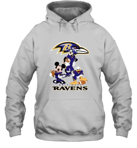 Mickey Donald Goofy The Three Baltimore Ravens Football Shirts Hoodie
