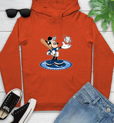 MLB Baseball Kansas City Royals Cheerful Mickey Disney Shirt Youth Hoodie 5