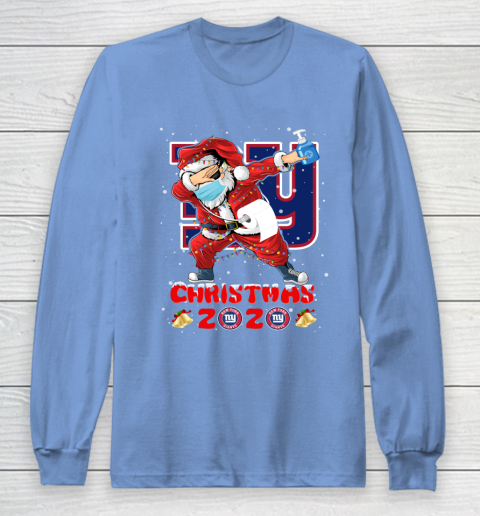 New York Giants Funny Santa Claus Dabbing Christmas 2020 NFL Long Sleeve T-Shirt 8