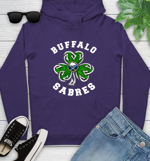 NHL Buffalo Sabres Three Leaf Clover St Patrick's Day Hockey Sports Youth Hoodie 5
