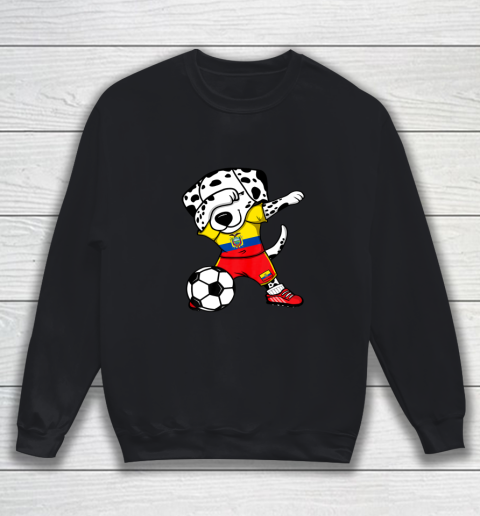Dabbing Dalmatian Ecuador Soccer Fans Jersey Football Lovers Sweatshirt