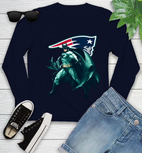 NFL Batman Football Sports New England Patriots Youth Long Sleeve 3
