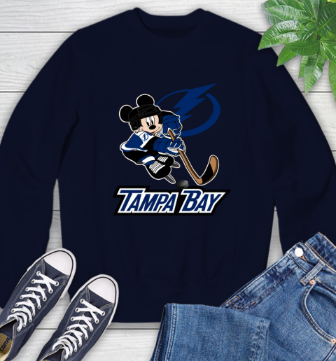 theBigGuavaTshirts Lightning Strikes Twice Tampa Bay Back to Back Hockey Fan V2 T Shirt Crewneck Sweatshirt / Royal Blue / Small
