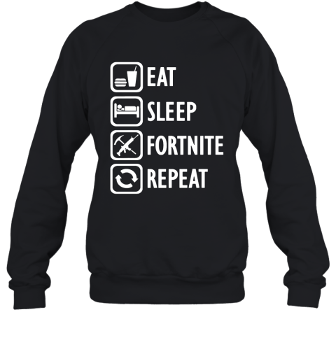 cqlw eat sleep fortnite repeat for gamer fortnite battle royale shirts sweatshirt 35 front black
