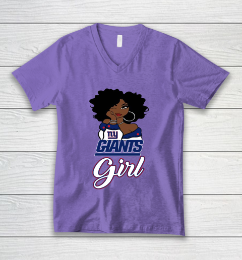 New York Giants Girl NFL V-Neck T-Shirt 9