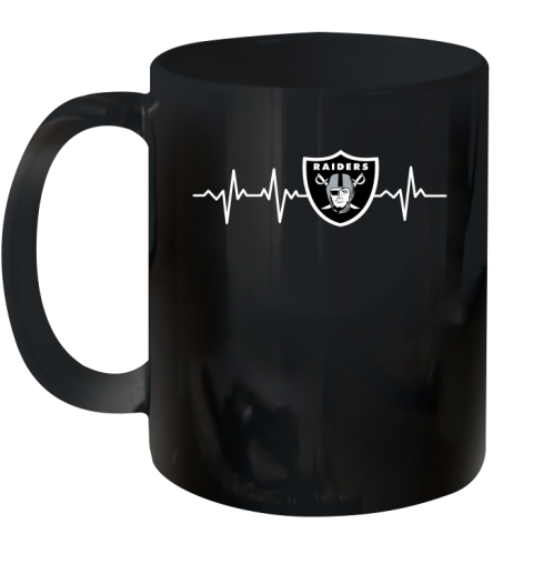 Oakland Raiders NFL Football Heart Beat Shirt Ceramic Mug 11oz