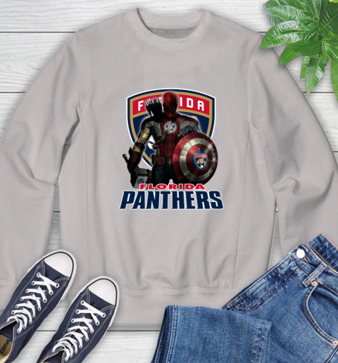 NHL Captain America Thor Spider Man Hawkeye Avengers Endgame Hockey Florida Panthers Sweatshirt 12