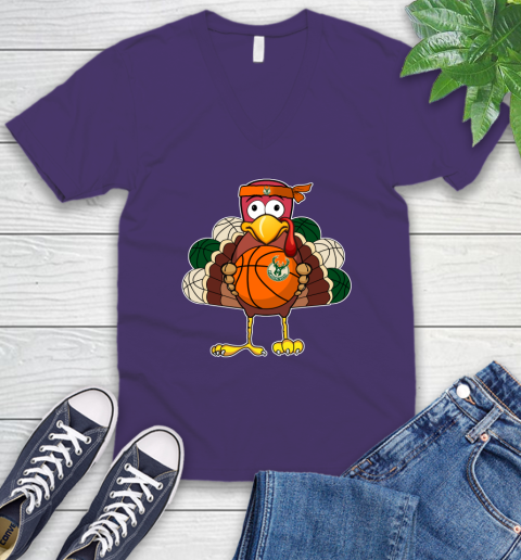 Milwaukee Bucks Turkey thanksgiving day V-Neck T-Shirt 10