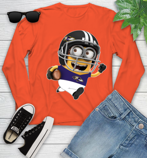 NFL Baltimore Ravens Minions Disney Football Sports Youth Long Sleeve 4
