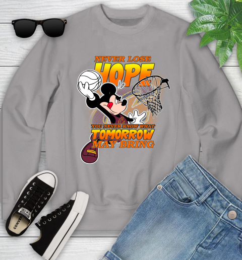 Cleveland Cavaliers NBA Basketball Mickey Disney Never Lose Hope Youth Sweatshirt 3