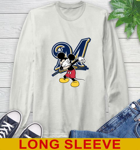 Milwaukee Brewers MLB Baseball Dabbing Mickey Disney Sports Long Sleeve T-Shirt 13 Milwaukee Brewers MLB Baseball Dabbing Mickey Disney Sports Long Sleeve T-Shirt - Image 13