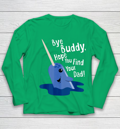 Bye Buddy Narwhal Elf Funny Christmas Holiday Gift Youth Long Sleeve 4