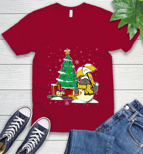 Los Angeles Chargers NFL Football Cute Tonari No Totoro Christmas Sports V-Neck T-Shirt 7