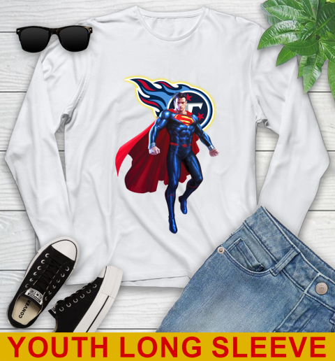 NFL Superman DC Sports Football Tennessee Titans Youth Long Sleeve