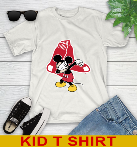 Boston Red Sox MLB Baseball Dabbing Mickey Disney Sports Youth T-Shirt