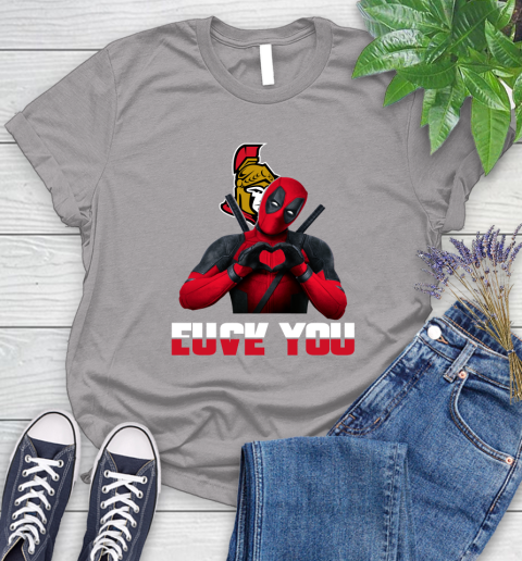NHL Ottawa Senators Deadpool Love You Fuck You Hockey Sports Women's T-Shirt 5