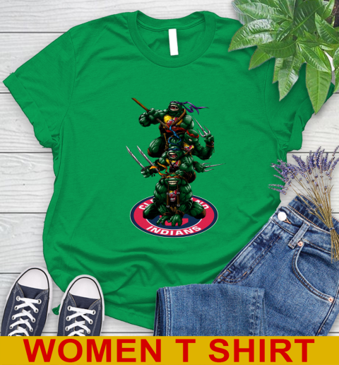 MLB Baseball Cleveland Indians Teenage Mutant Ninja Turtles Shirt Women's T-Shirt 6