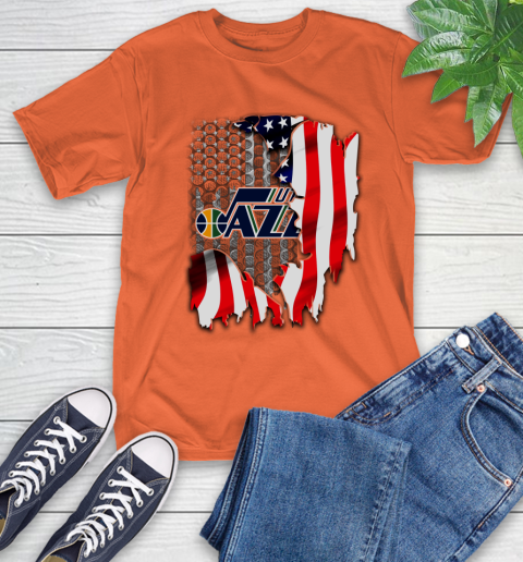 Utah Jazz NBA Basketball American Flag T-Shirt 4