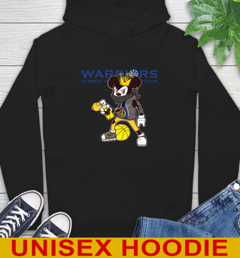 Golden State Warriors NBA Basketball Mickey Peace Sign Sports Hoodie 2
