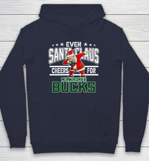 Milwaukee Bucks Even Santa Claus Cheers For Christmas NBA Hoodie 2