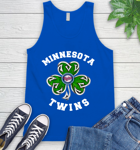 MLB Minnesota Twins Three Leaf Clover St Patrick's Day Baseball Sports Tank Top 4