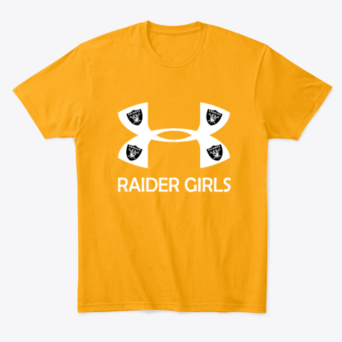 9otb raider girl under armour classic t shirt 2 front gold