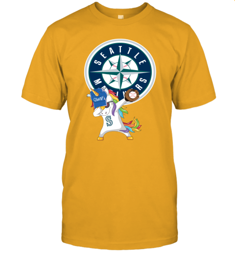 Hip Hop Dabbing Unicorn Flippin Love Seattle Mariners Unisex Jersey Tee