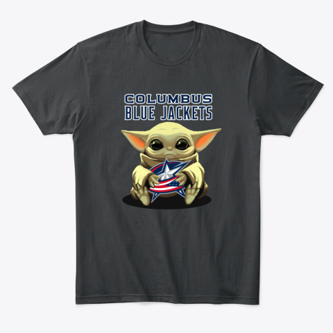 mo3u baby yoda hugs the columbus blue jackets classic t shirt 2 front black