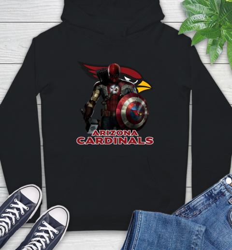 NFL Captain America Thor Spider Man Hawkeye Avengers Endgame Football Arizona Cardinals Hoodie 2