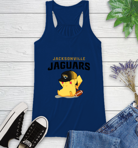 NFL Pikachu Football Sports Jacksonville Jaguars Racerback Tank 9