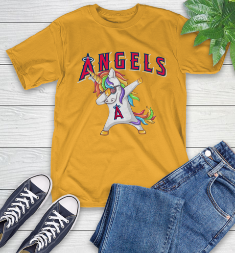 Los Angeles Angels MLB Baseball Funny Unicorn Dabbing Sports T-Shirt 3