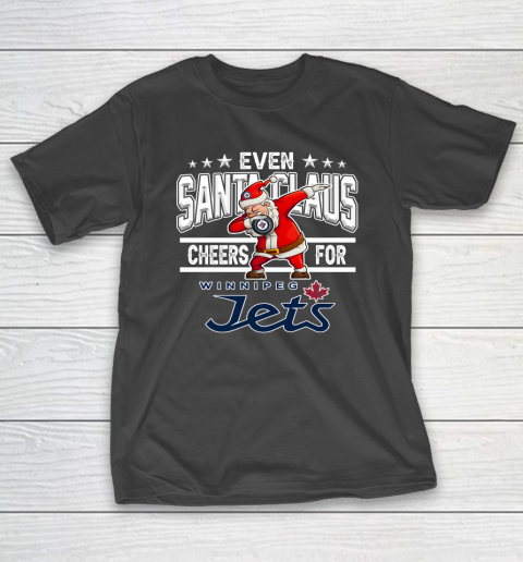 Winnipeg Jets Even Santa Claus Cheers For Christmas NHL T-Shirt