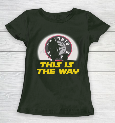 Toronto Raptors NBA Basketball Star Wars Yoda And Mandalorian This Is The Way Women's T-Shirt 4