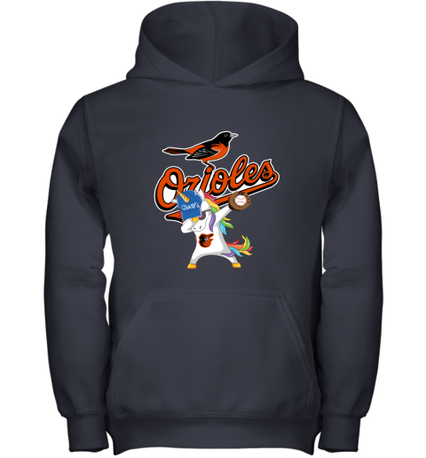Hip Hop Dabbing Unicorn Flippin Love Baltimore Orioles Youth Hoodie