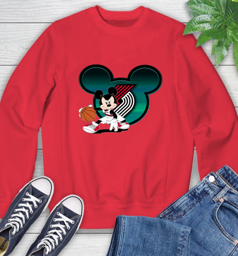 NBA Portland Trail Blazers Mickey Mouse Disney Basketball Sweatshirt 10