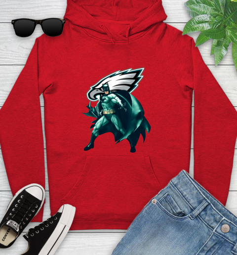 NFL Batman Football Sports Philadelphia Eagles Youth Hoodie 11