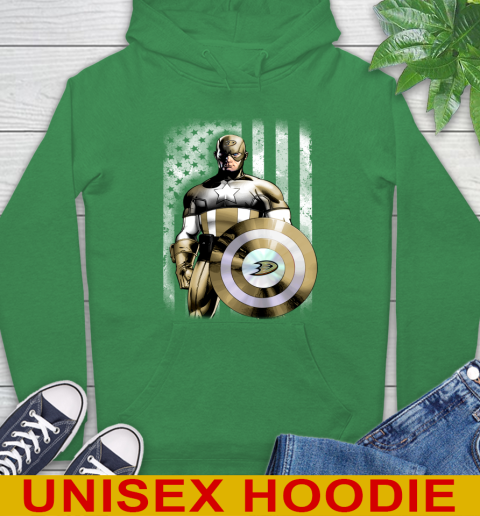 Anaheim Ducks NHL Hockey Captain America Marvel Avengers American Flag Shirt Hoodie 8