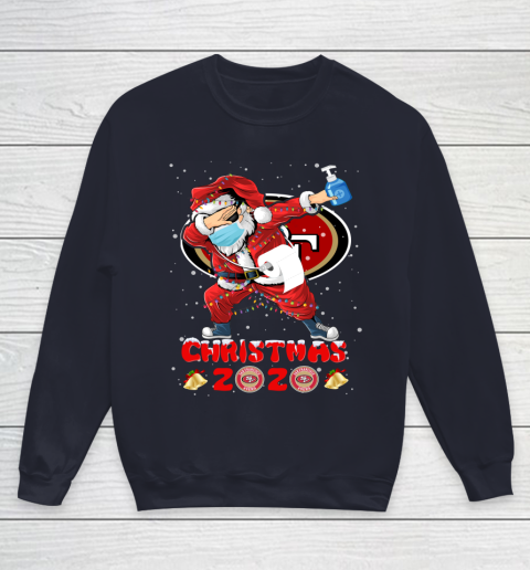 San Francisco 49ers Funny Santa Claus Dabbing Christmas 2020 NFL Youth Sweatshirt 2