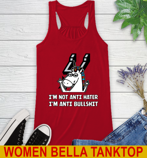 San Antonio Spurs NBA Basketball Unicorn I'm Not Anti Hater I'm Anti Bullshit Racerback Tank 6
